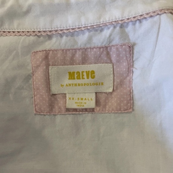 Anthropologie Maeve Leandra Blouse XXS Shirred Yoke Feminine Classic Classy - Picture 3 of 8